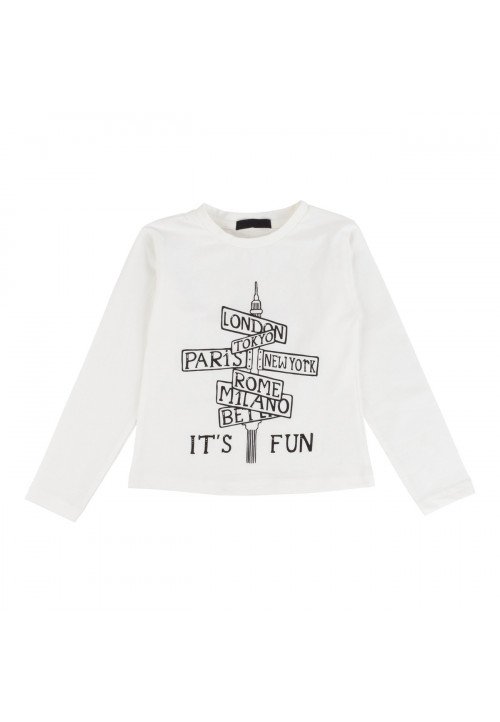 Fun Fun T-shirt manica lunga Bambina Bianco