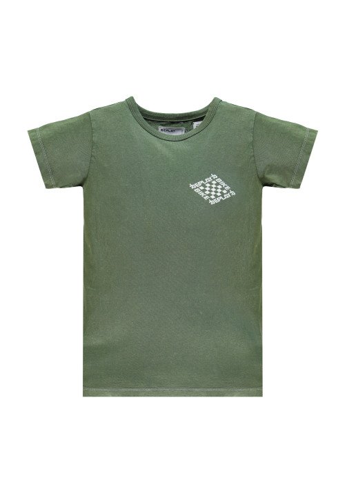 Replay T-Shirt Bambino Manica Corta Verde