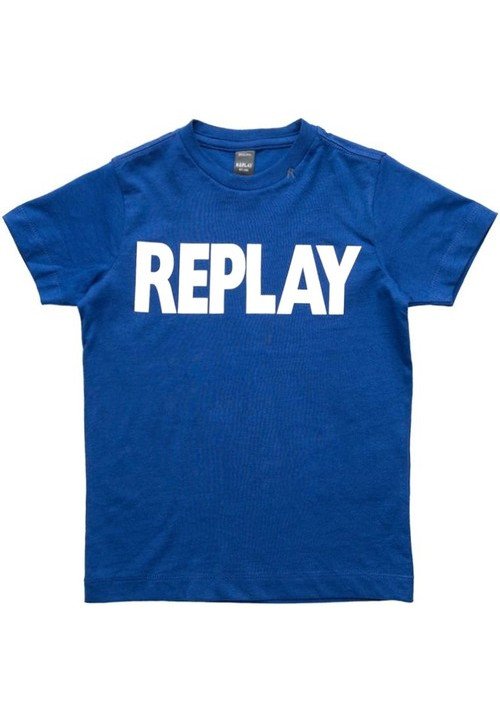 Replay T-Shirt Logo Manica Corta Blu