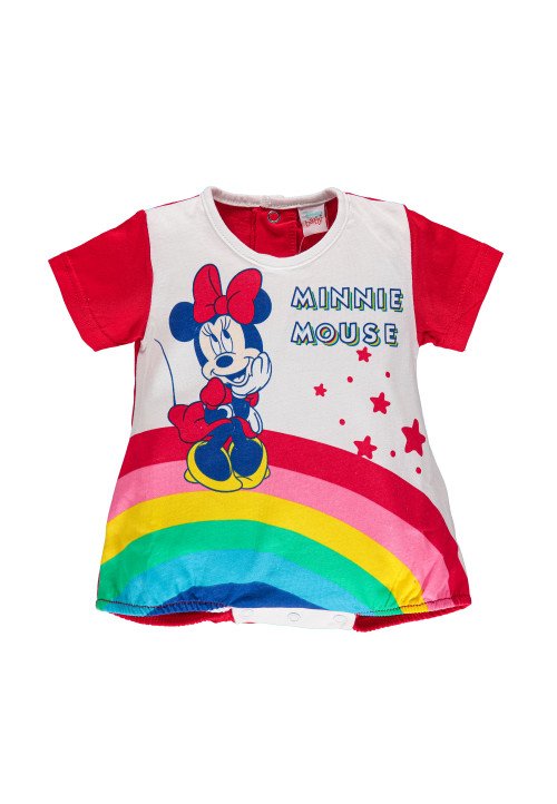 Disney Pagliaccetto neonata Minnie arcobaleno Rosso