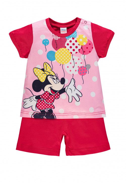  Pigiama Corto Bimba Disney Minnie Rosso - Abbigliamento neonata