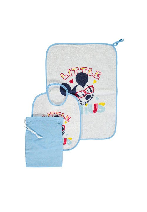 Disney Set Asilo Sacca, Bavaglino e Asciugamano Mickey Mouse Multicolor